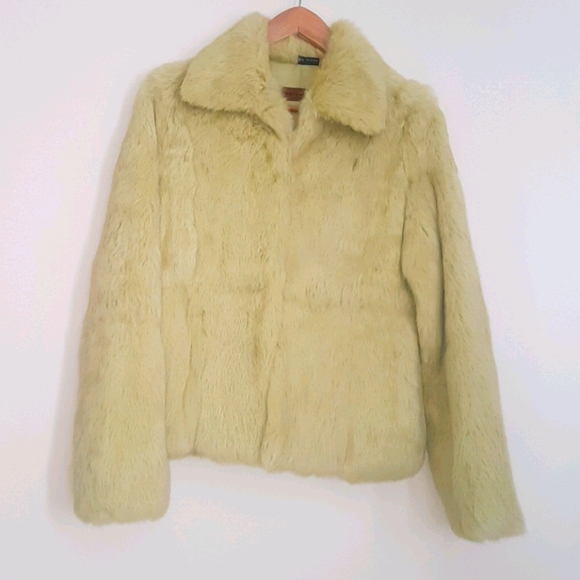 Lime green Rabbit fur coat - Picture 1 of 10